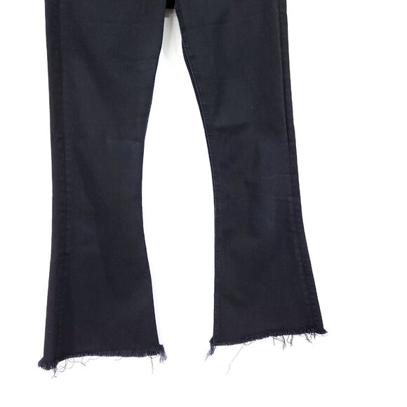 Rag & Bone Jeans Size 25 Flare Leg Frayed Hem10 inch Crop Black - Picture 2 of 16